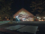 Book Mountain behind Glass